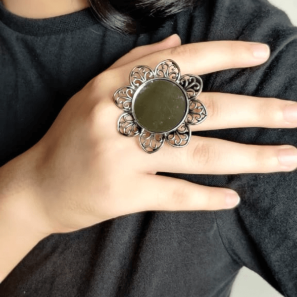 Women Oxidised Gold Ring... | Oxidized silver rings, Silver mask, Silver  rings