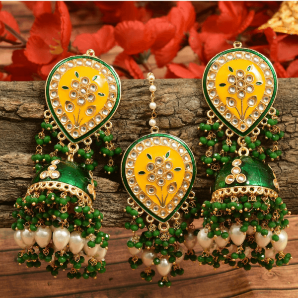 Amanat Statement Jhumka Earrings - Golden – The Shopping Tree